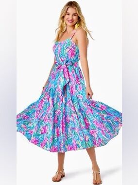 Lilly Pulitzer Edith Cotton Midi Dress NWT size 2